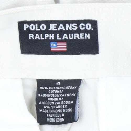 Ralph Lauren Women Beige Chino Trousers Size 4 Cotton Stretch