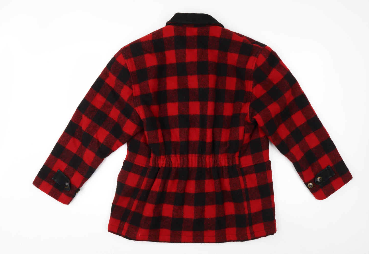 Woolrich Men’s Red Black Checked Wool Jacket Small Outdoor Workwear