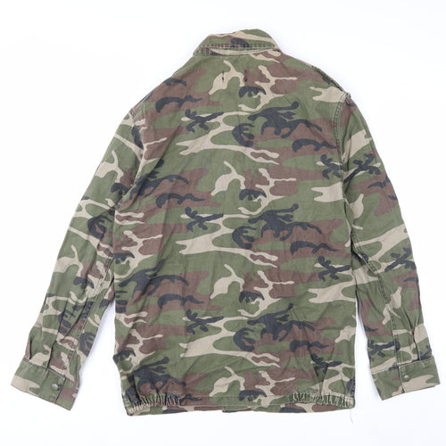 Topshop Women's Green Camouflage Military Jacket UK 8