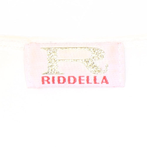 Riddella Women’s Ivory Beaded V-Neck Stretch T-Shirt Size 16