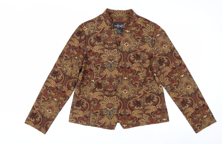 Requirements Women's Brown Paisley Classic Blazer Size M