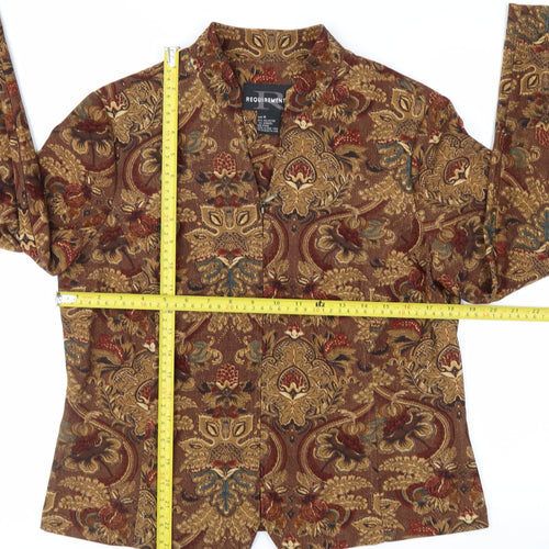 Requirements Women's Brown Paisley Classic Blazer Size M