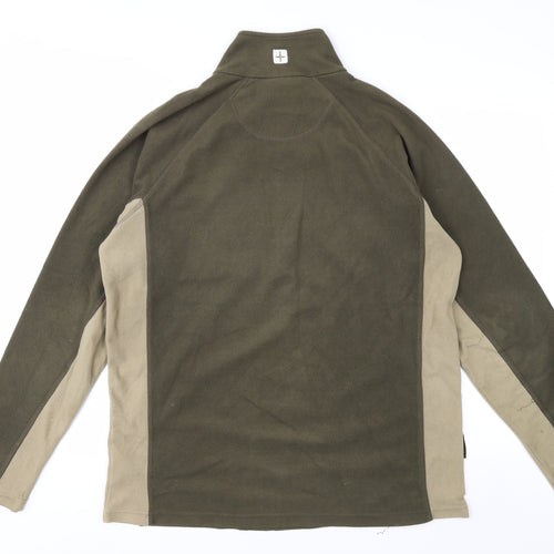 Mountain Warehouse Men's Green M Fleece Pullover 1/2 Zip Sweatshirt