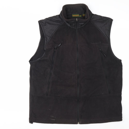 Timberland Men's Black Fleece Lined Bodywarmer Waistcoat Size L