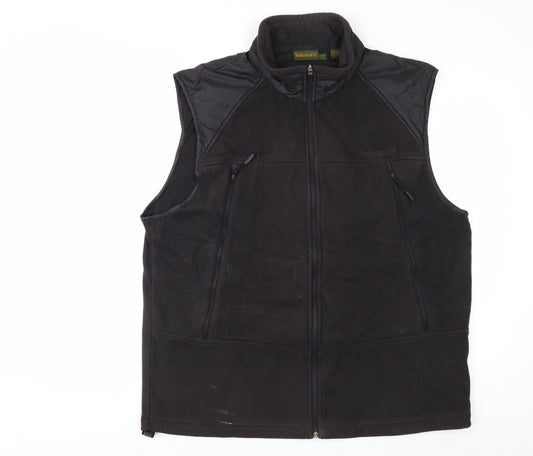 Timberland Men's Black Fleece Lined Bodywarmer Waistcoat Size L