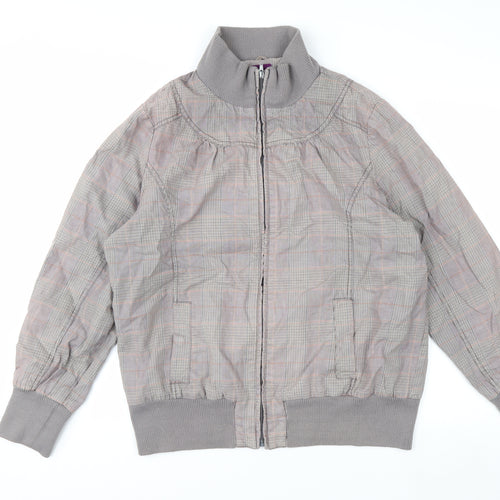 New Look Inspire Women's Grey Check Bomber Jacket Size 20