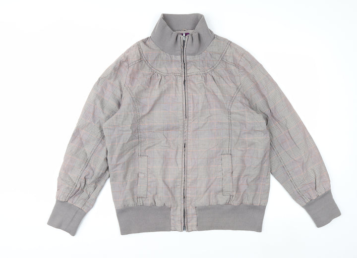 New Look Inspire Women's Grey Check Bomber Jacket Size 20