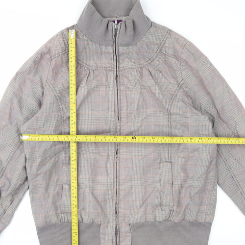 New Look Inspire Women's Grey Check Bomber Jacket Size 20