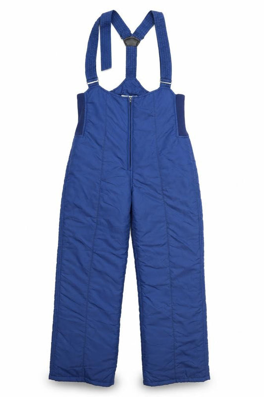 Front view of Pedigree women’s blue 7-8 insulated snow pants ski trousers