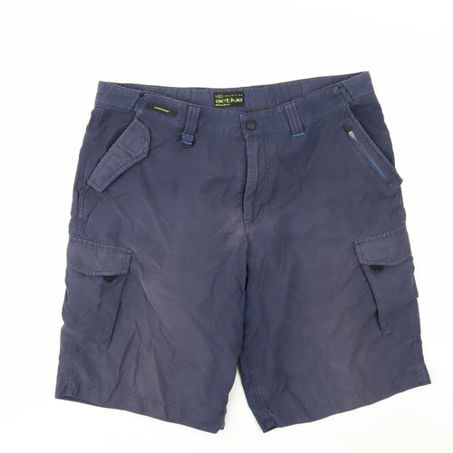 Marks and Spencer Men's Blue Cargo Shorts Size 36 Regular Fit