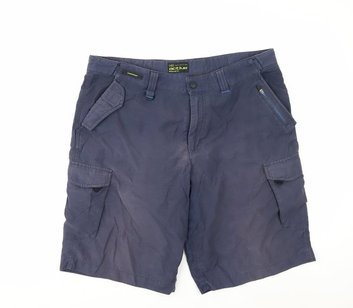Marks and Spencer Men's Blue Cargo Shorts Size 36 Regular Fit