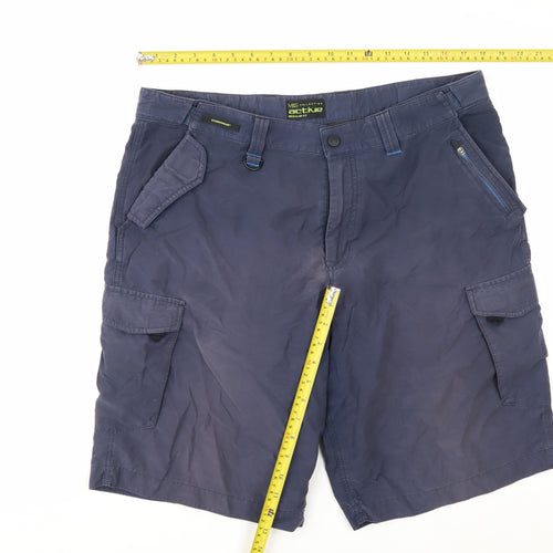 Marks and Spencer Men's Blue Cargo Shorts Size 36 Regular Fit