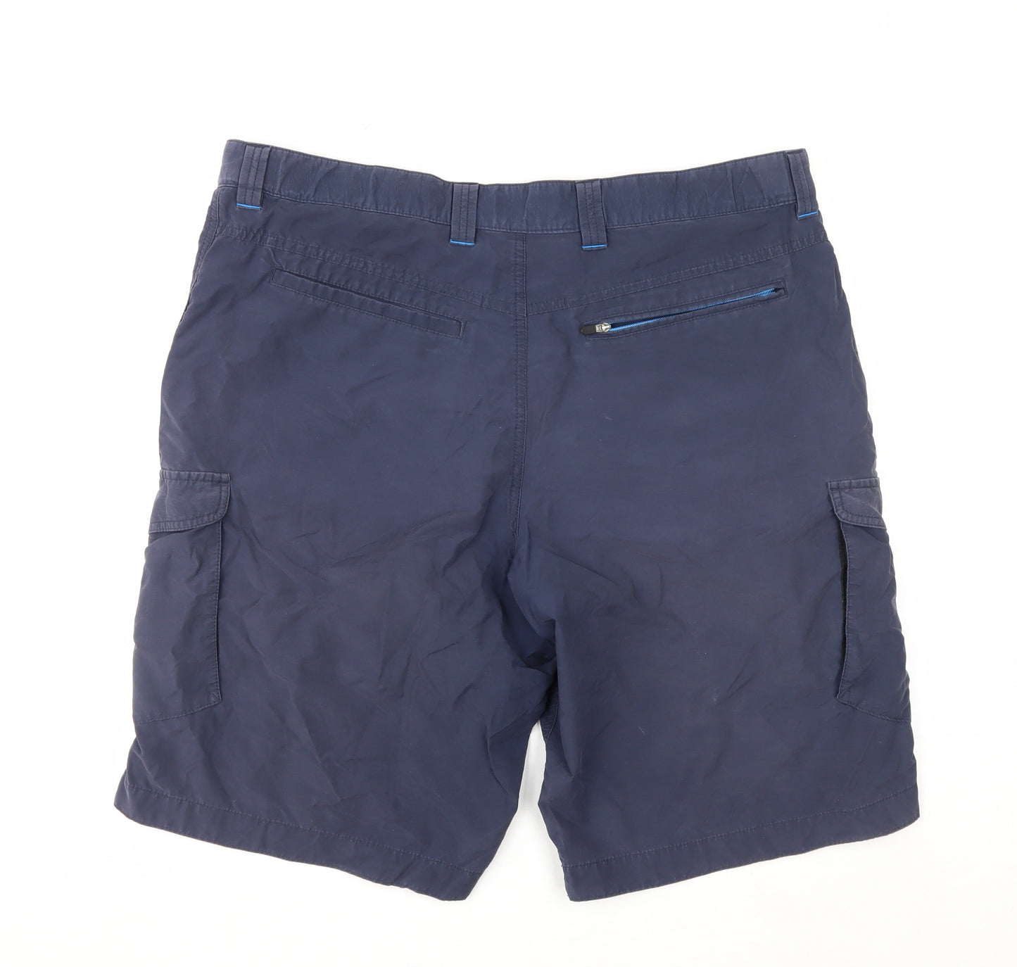 Marks and Spencer Men's Blue Cargo Shorts Size 36 Regular Fit