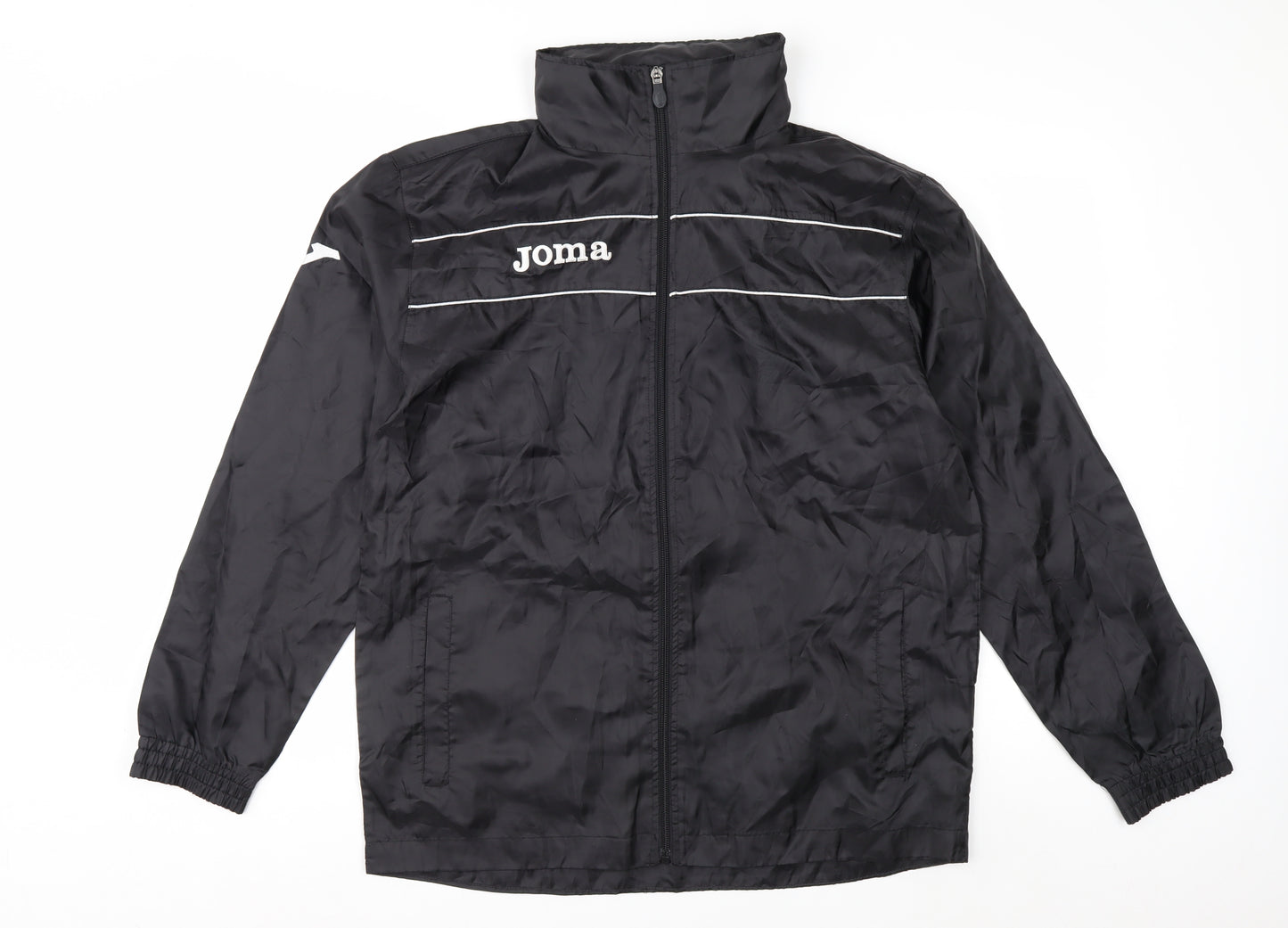 Joma Mens Black S Windbreaker Sports Jacket Full Zip Polyester