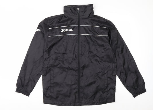 Joma Mens Black S Windbreaker Sports Jacket Full Zip Polyester