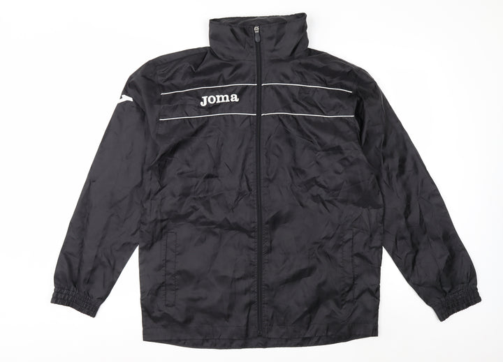 Joma Mens Black S Windbreaker Sports Jacket Full Zip Polyester