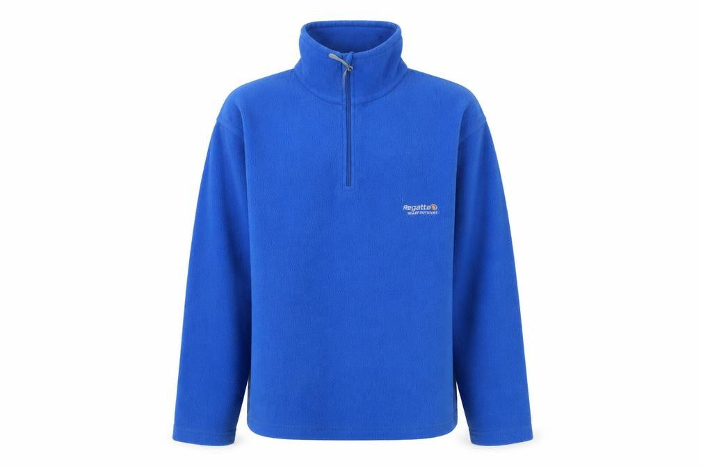 Front view of Regatta Men Blue Fleece Pullover Sweatshirt XS 1/4 Zip Outdoor Top
