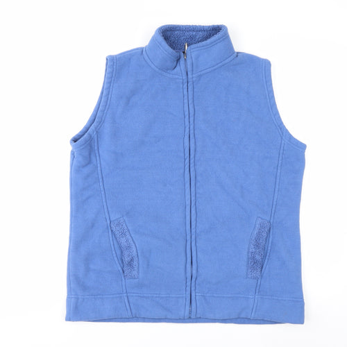 ISLE ESSENTIALS Womens Blue Fleece Bodywarmer Gilet Size 14-16