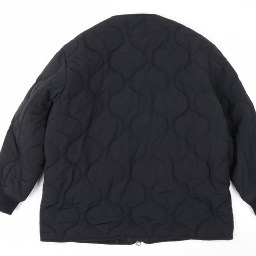 Weekday Women's Black Quilted Mid-Length Jacket Size S