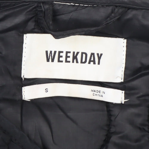 Weekday Women's Black Quilted Mid-Length Jacket Size S