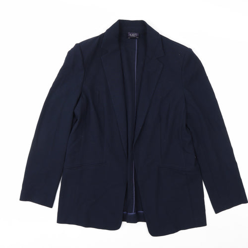 Marks and Spencer Women Blue Blazer UK 12 Classic Workwear Jacket