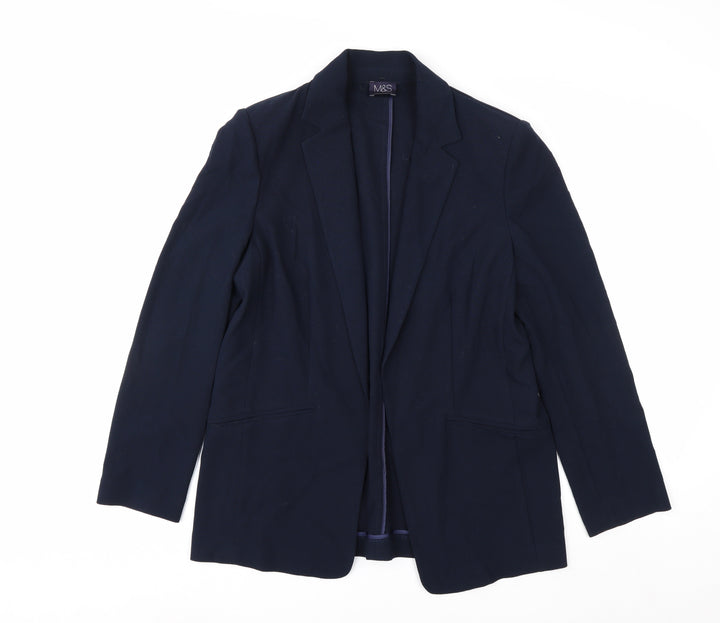 Marks and Spencer Women Blue Blazer UK 12 Classic Workwear Jacket