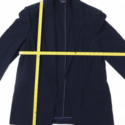 Marks and Spencer Women Blue Blazer UK 12 Classic Workwear Jacket