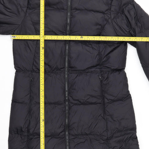 Eddie Bauer Women Black M Hooded Long Puffer Jacket Warm Winter Coat