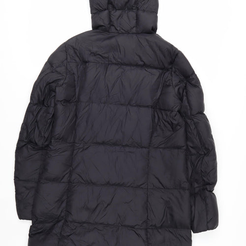 Eddie Bauer Women Black M Hooded Long Puffer Jacket Warm Winter Coat