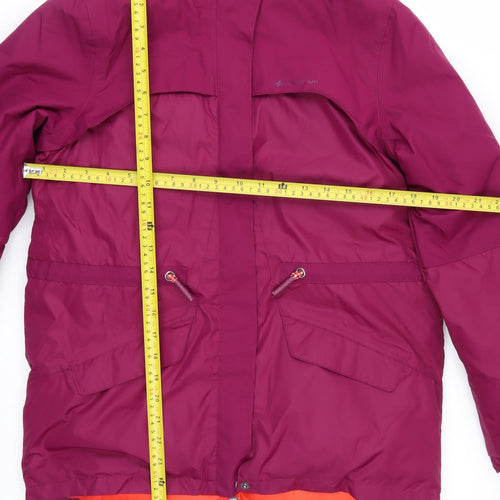 Decathlon Girls Pink Hooded Winter Parka Coat 14 Years Waterproof Lined