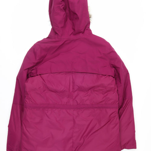 Decathlon Girls Pink Hooded Winter Parka Coat 14 Years Waterproof Lined