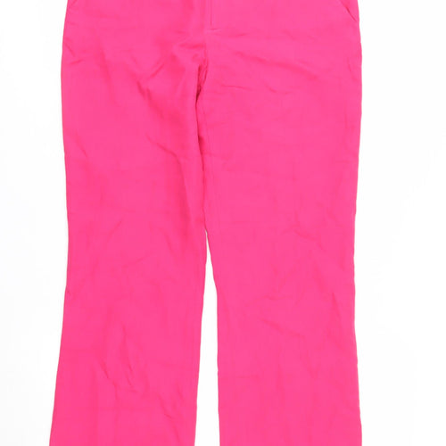 Ralph Lauren Petite Pink Silk Straight Leg Women's Trousers 2P