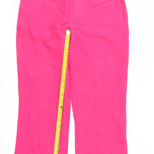 Ralph Lauren Petite Pink Silk Straight Leg Women's Trousers 2P