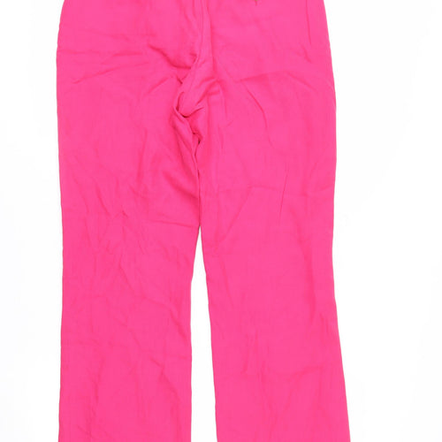 Ralph Lauren Petite Pink Silk Straight Leg Women's Trousers 2P