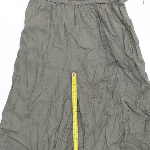 Marks and Spencer Women’s Green Linen Petite Wide-Leg Jumpsuit Size 10
