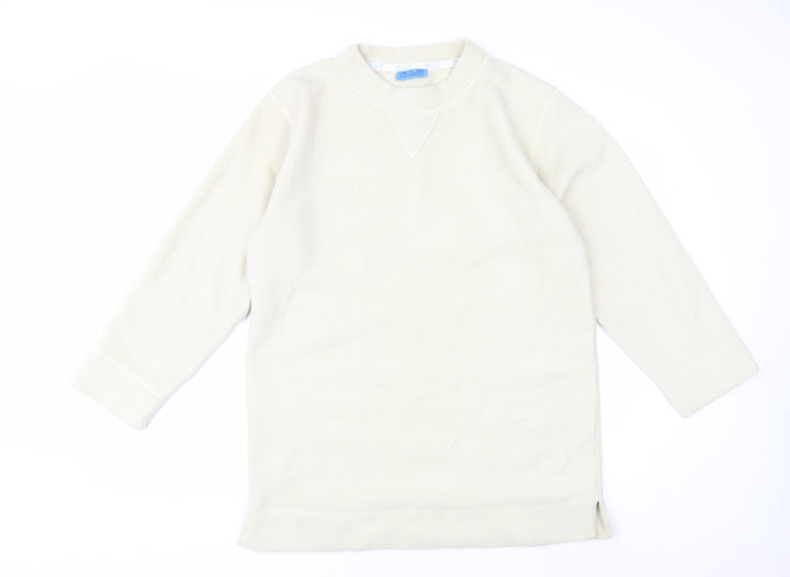 Blue Express Women Beige Pullover Sweatshirt UK 12/14 Polyester Fleece