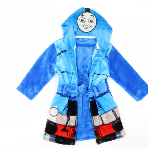 Thomas & Friends Boys Blue Fleece Hooded Robe Age 2 Years