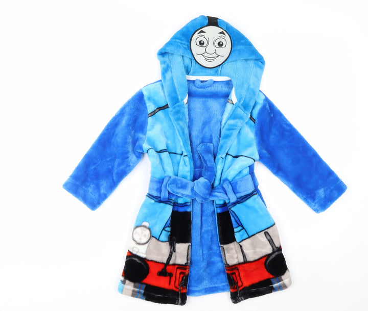 Thomas & Friends Boys Blue Fleece Hooded Robe Age 2 Years