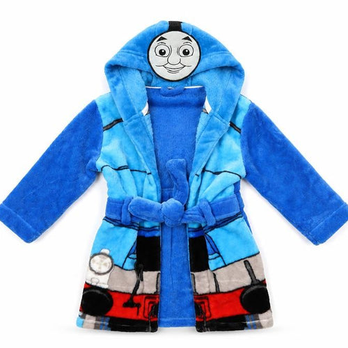 Thomas & Friends Boys Blue Fleece Hooded Robe Age 2 Years