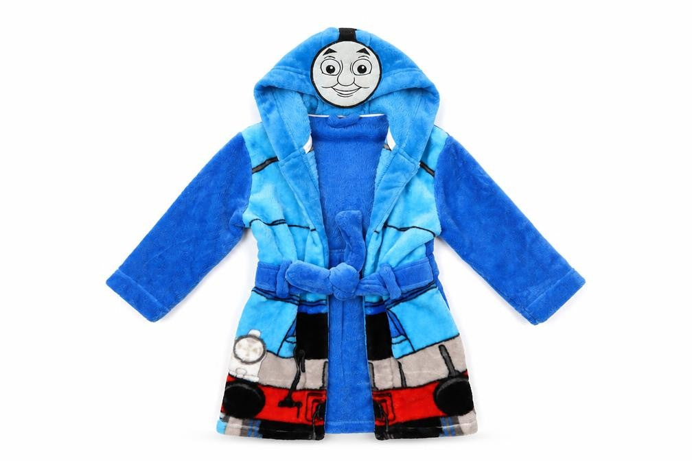 Thomas & Friends Boys Blue Fleece Hooded Robe Age 2 Years