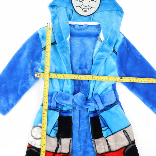 Thomas & Friends Boys Blue Fleece Hooded Robe Age 2 Years