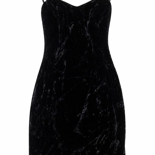 Nadine Boutique Women Black Velvet Slip Dress Size 10 Party Cocktail