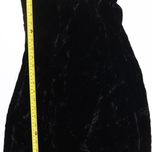 Nadine Boutique Women Black Velvet Slip Dress Size 10 Party Cocktail