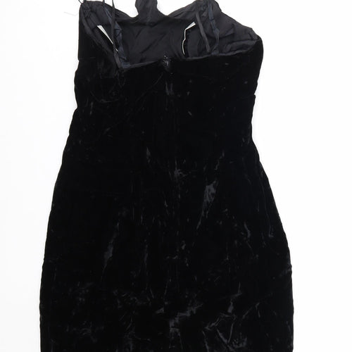 Nadine Boutique Women Black Velvet Slip Dress Size 10 Party Cocktail