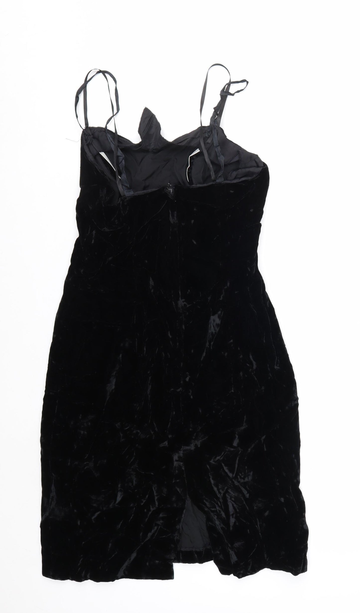 Nadine Boutique Women Black Velvet Slip Dress Size 10 Party Cocktail