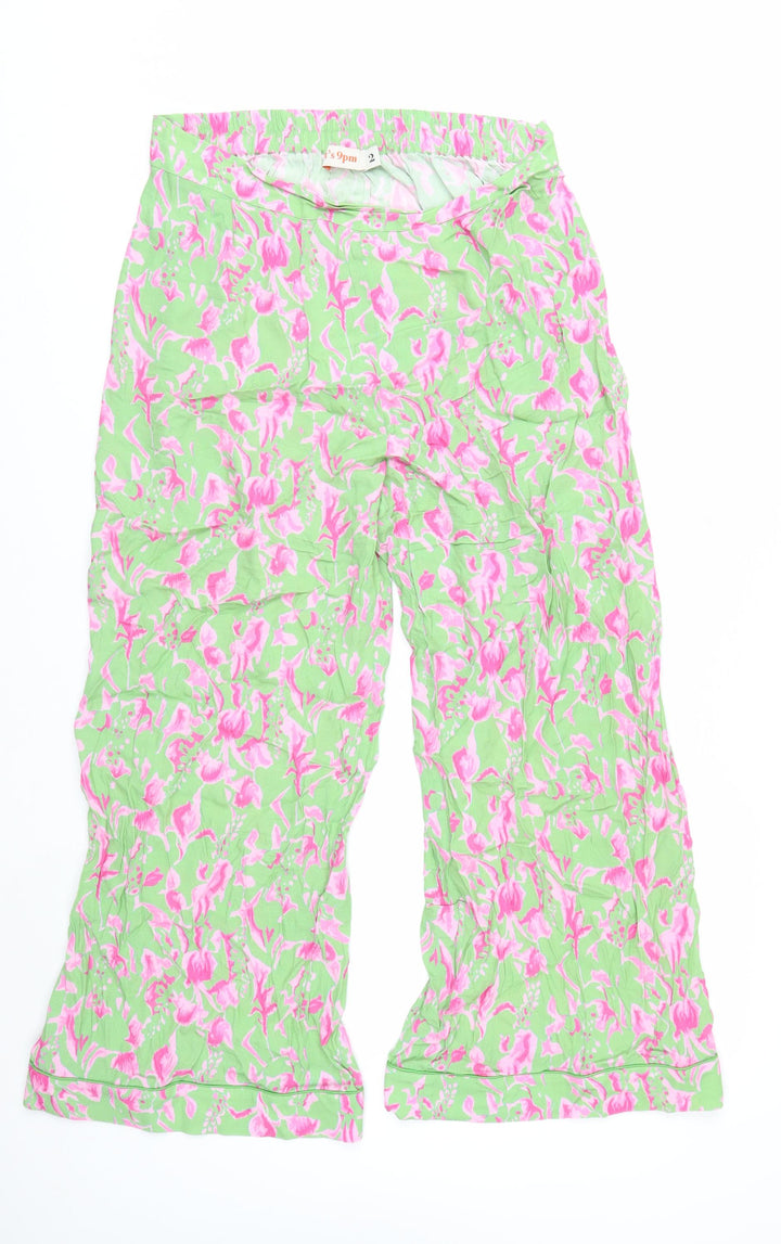 It's 9pm Women's Multicoloured Floral Cropped Cotton Trousers Size 10
