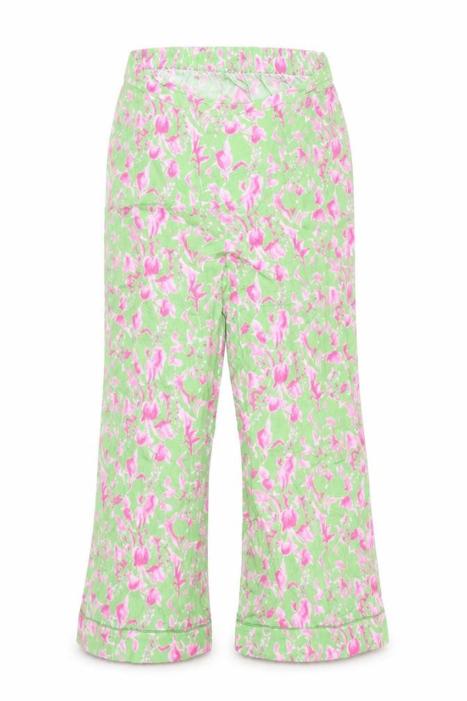 Front view of It's 9pm Women's Multicoloured Floral Cropped Cotton Trousers, size 10