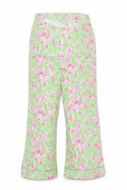 Front view of It's 9pm Women's Multicoloured Floral Cropped Cotton Trousers, size 10