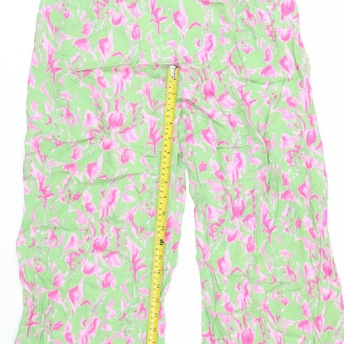 It's 9pm Women's Multicoloured Floral Cropped Cotton Trousers Size 10