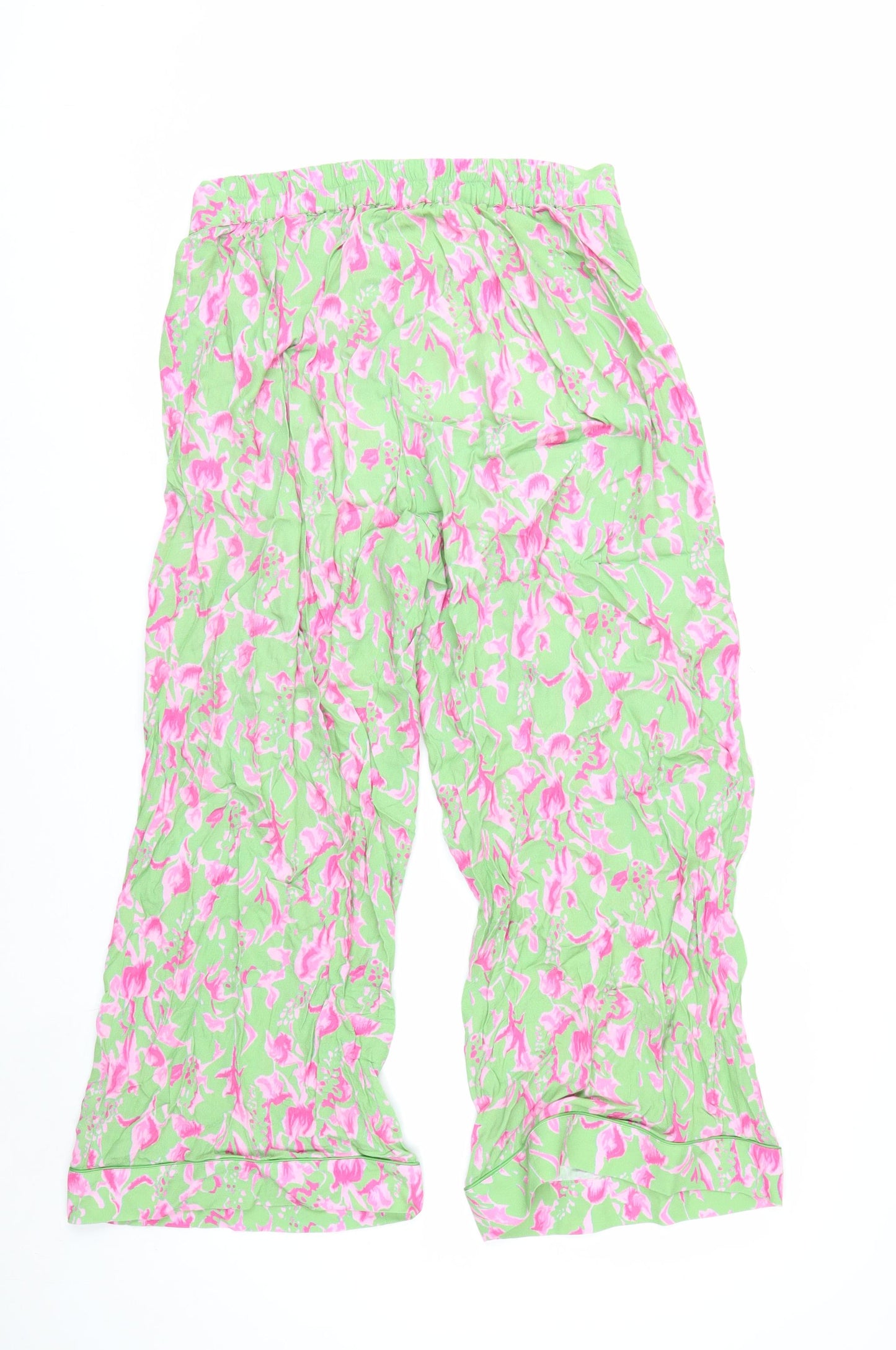 It's 9pm Women's Multicoloured Floral Cropped Cotton Trousers Size 10